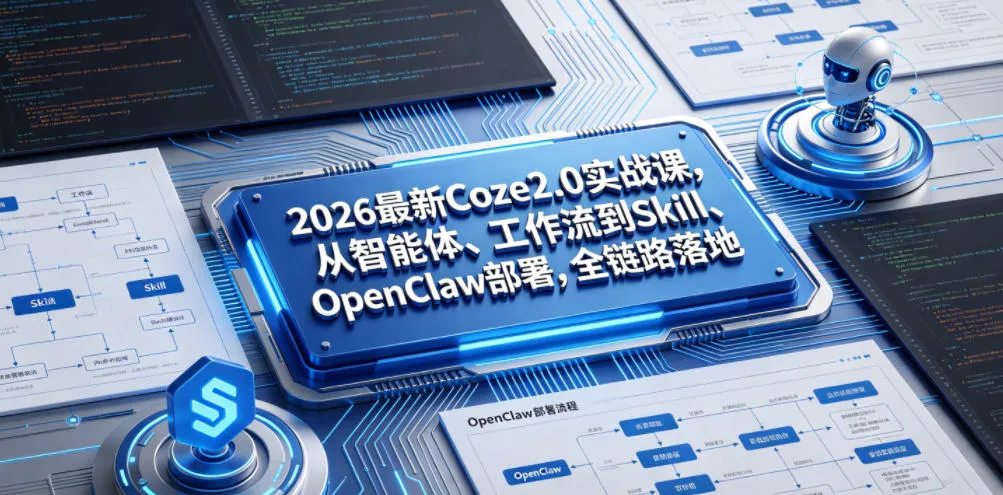 2026最新Coze2.0实战课，从智能体、工作流到Skill、OpenClaw部署，全链路落地-豌豆轻创