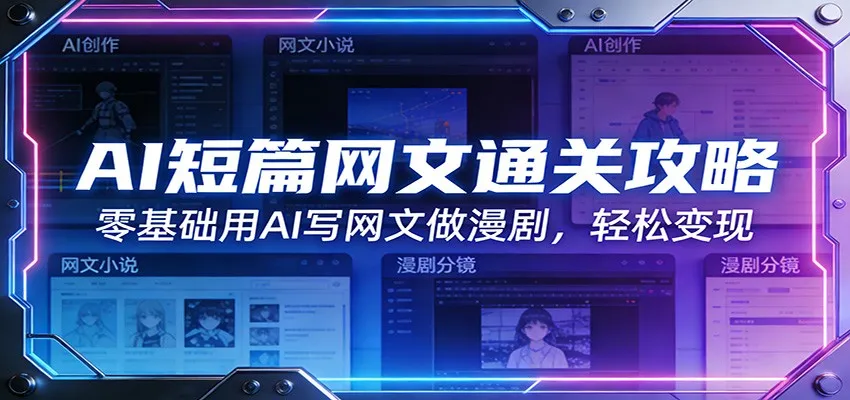 AI短篇网文通关攻略：零基础用AI写网文做漫剧，轻松变现-豌豆轻创
