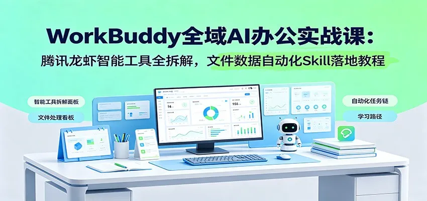 WorkBuddy全域AI办公实战课:腾讯龙虾智能工具全拆解,文件数据自动化Skill落地教程-豌豆轻创
