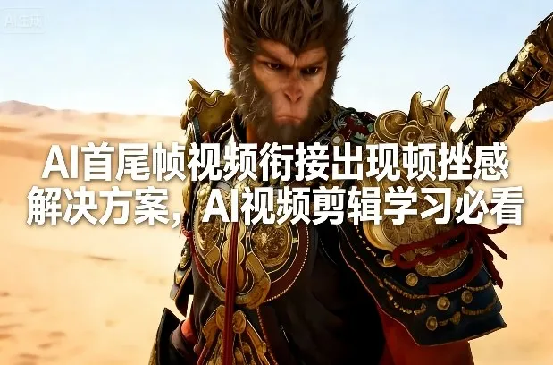 AI首尾帧视频衔接出现顿挫感解决方案，AI视频剪辑学习必看-轻创