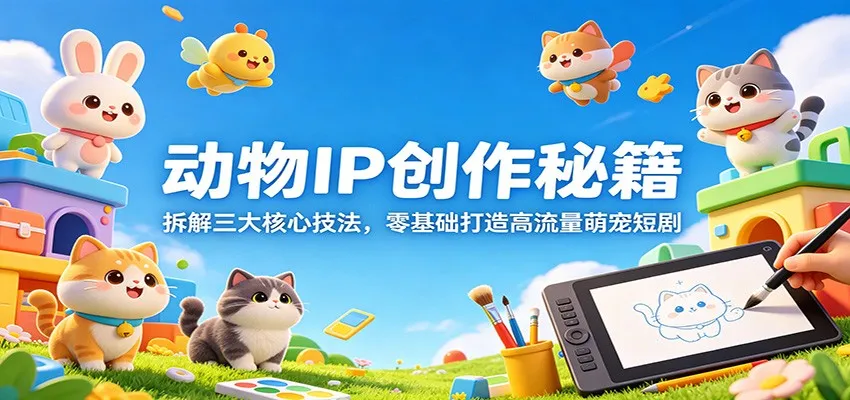 动物IP创作秘籍：拆解三大核心技法，零基础打造高流量萌宠短剧-豌豆轻创