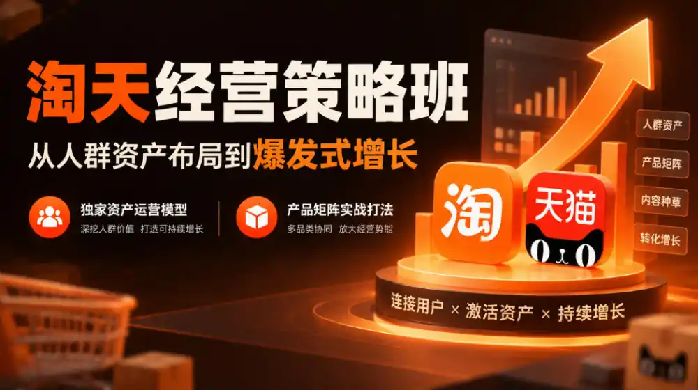 淘天经营策略班，从人群资产布局到爆发式增长，独家资产运营模型，产品矩阵实战打法-豌豆轻创