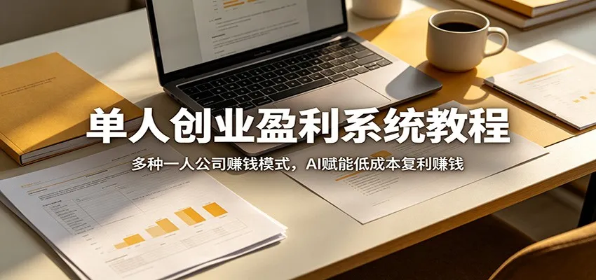 单人创业盈利系统教程：多种一人公司赚钱模式，AI赋能低成本复利赚钱-豌豆轻创