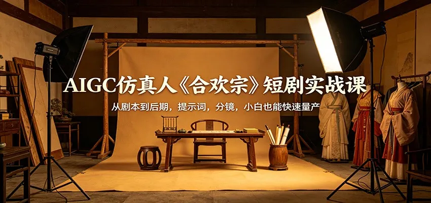 AIGC仿真人《合欢宗》短剧实战课：从剧本到后期，提示词，分镜，小白也能快速量产-豌豆轻创