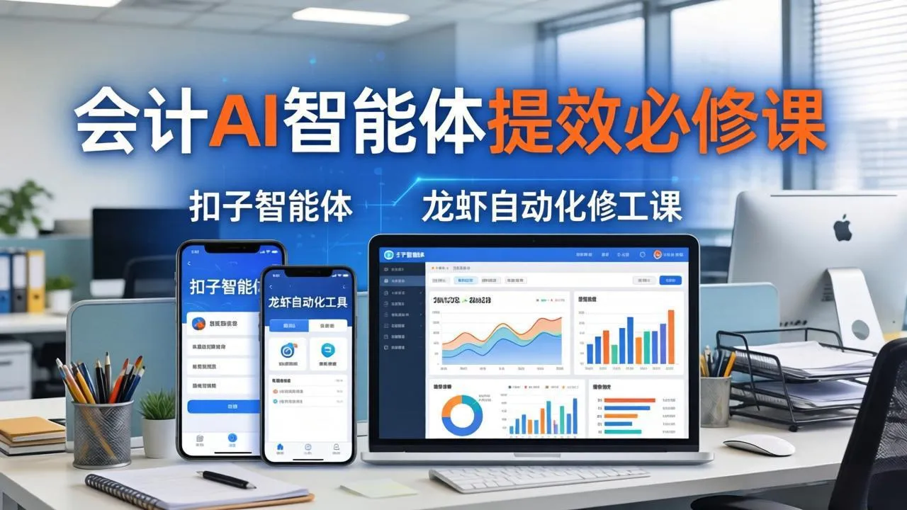 财务会计AI智能体提效必修课：扣子智能体+龙虾自动化+报表分析，一站式提升财务工作效率-豌豆轻创