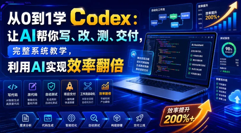 从0到1学Codex:让AI帮你写、改、测、交付,完整系统教学,利用AI实现效率翻倍-豌豆轻创