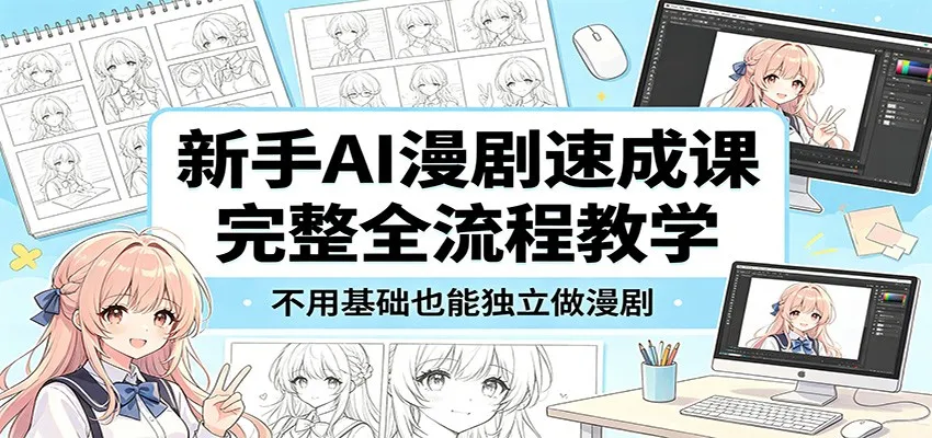 新手AI漫剧速成课：完整全流程教学，不用基础也能独立做漫剧-豌豆轻创