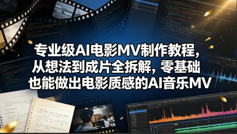 专业级AI电影MV制作教程，从想法到成片全拆解，零基础也能做出电影质感的AI音乐MV-豌豆轻创