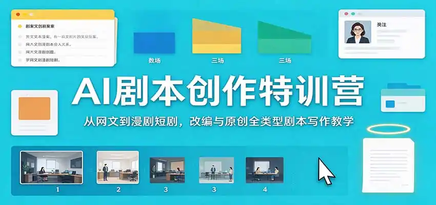 AI剧本创作特训营：从网文到漫剧短剧，改编与原创全类型剧本写作教学-豌豆轻创