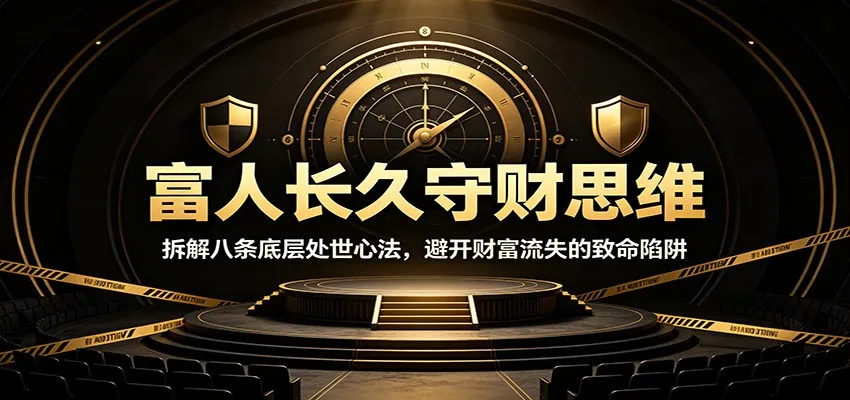 富人长久守财思维：拆解八条底层处世心法，避开财富流失的致命陷阱-豌豆轻创