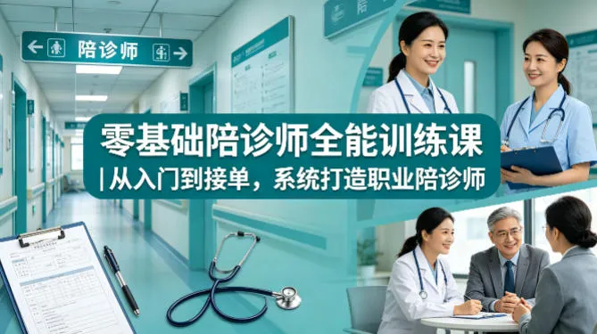 零基础陪诊师全能训练课｜从入门到接单，系统打造职业陪诊师-豌豆轻创