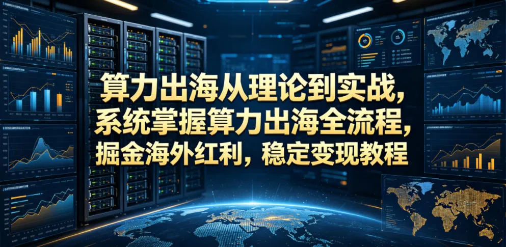 算力出海从理论到实战，系统掌握算力出海全流程，掘金海外红利，稳定变现教程-豌豆轻创
