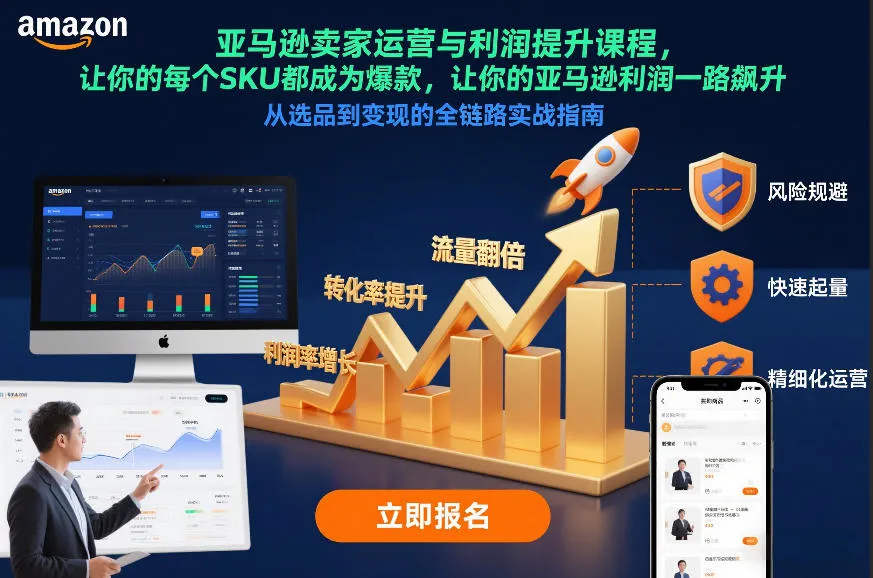 亚马逊卖家运营与利润提升课程，让你的每个SKU都成为爆款，让你的亚马逊利润一路飙升(更新12月)-轻创