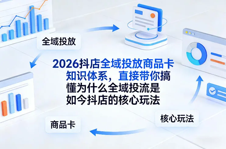 2026抖店全域投放商品卡知识体系，直接带你搞懂为什么全域投流是如今抖店的核心玩法-豌豆轻创