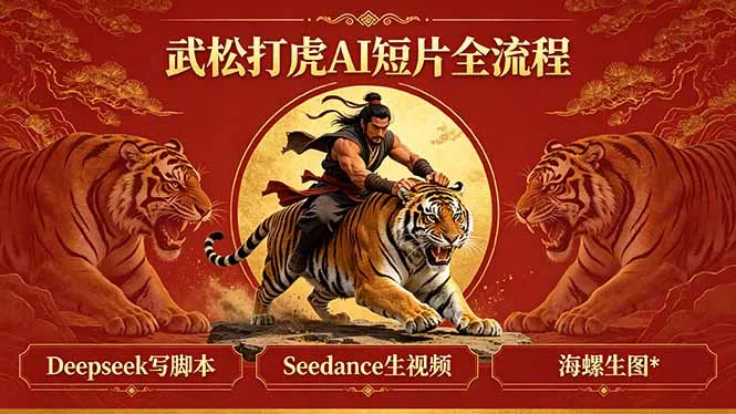 武松打虎AI短片全流程：Deepseek写脚本+Seedance生视频+海螺生图-豌豆轻创