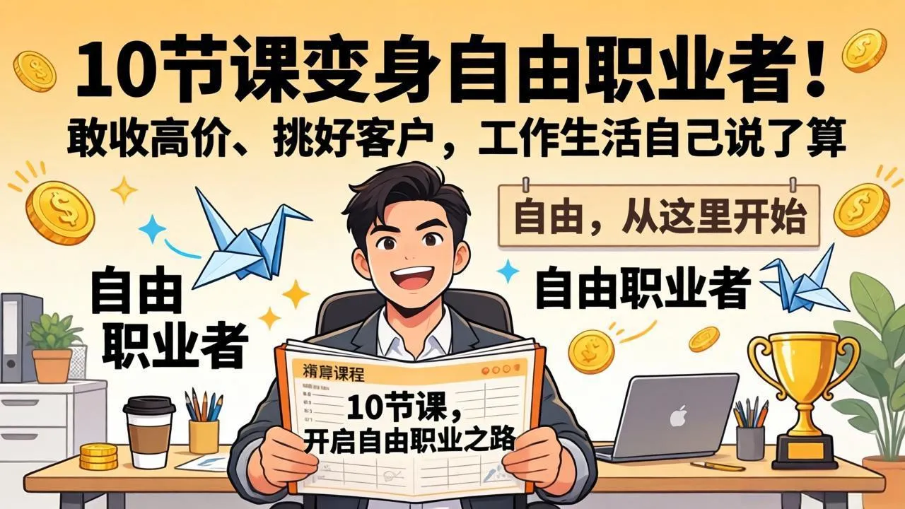 10 节课变身自由职业者！敢收高价、挑好客户，工作生活自己说了算-豌豆轻创