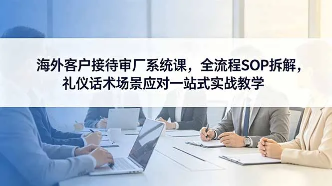海外客户接待审厂系统课，全流程SOP拆解，礼仪话术场景应对一站式实战教学-豌豆轻创