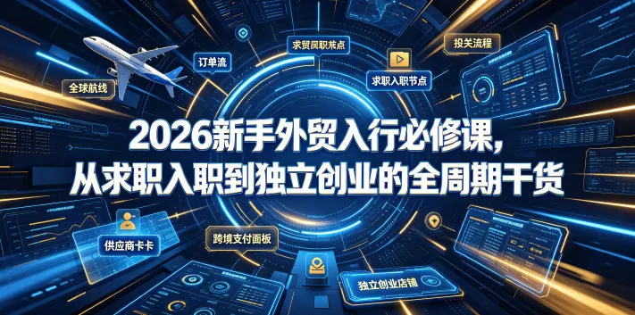 2026新手外贸入行必修课,从求职入职到独立创业的全周期干货