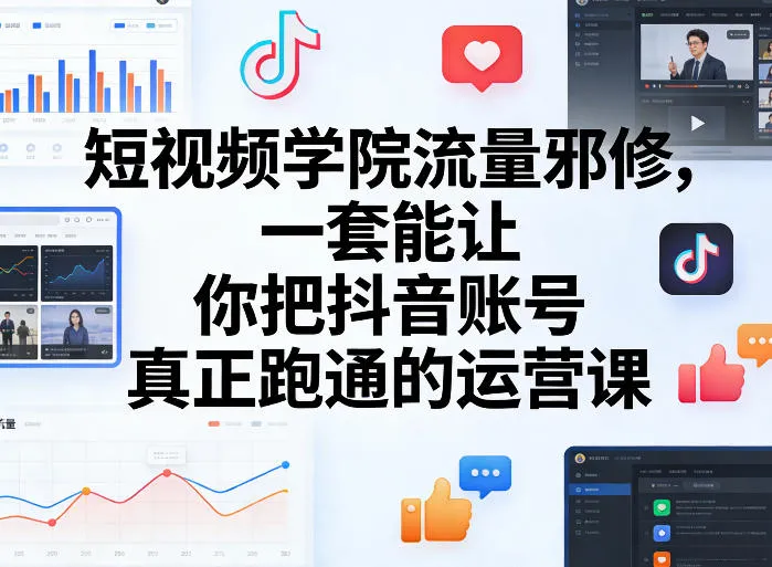 短视频学院流量邪修,一套能让你把抖音账号真正跑通的运营课-豌豆轻创