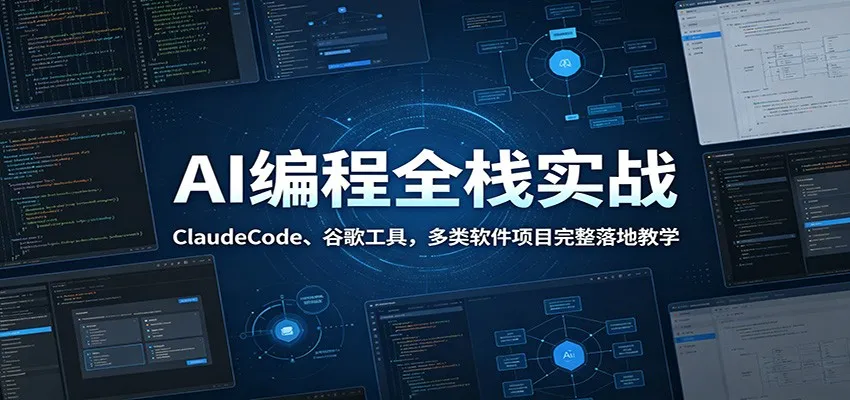 AI编程全栈实战：ClaudeCode、谷歌工具，多类软件项目完整落地教学-豌豆轻创