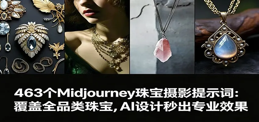 图片[1]-463个Midjourney珠宝摄影提示词：覆盖全品类珠宝，AI设计秒出专业效果-轻创