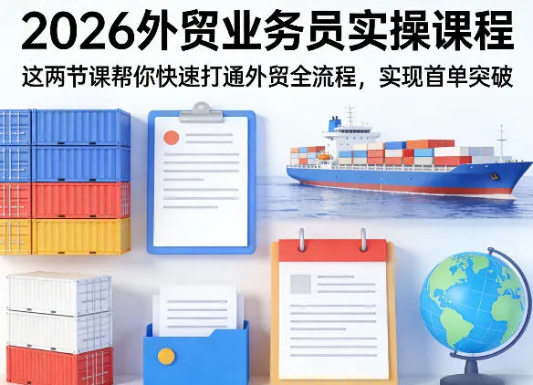2026外贸业务员实操课程，这两节课帮你快速打通外贸全流程，实现首单突破-豌豆轻创