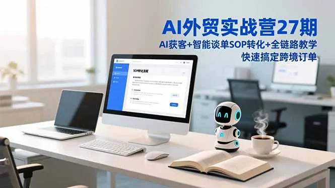 AI外贸实战营27期，AI获客+智能谈单+SOP转化+全链路教学，快速搞定跨境订单-轻创