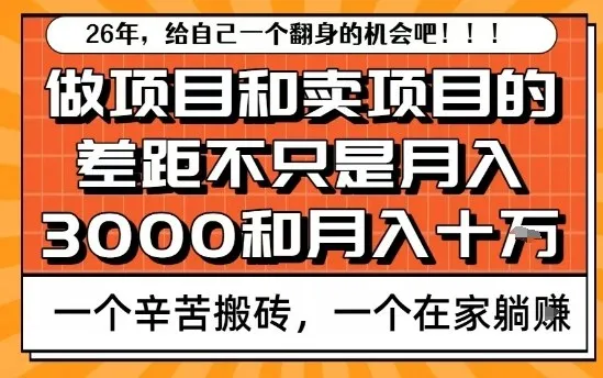 为什么卖项目能轻松月入10个W,而做项目却真正賺不到什么钱?原因竟然是这个!【揭秘】-轻创