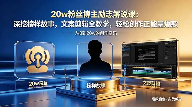 20w粉丝博主励志解说课：深挖榜样故事，文案剪辑全教学，轻松创作正能量爆款-豌豆轻创