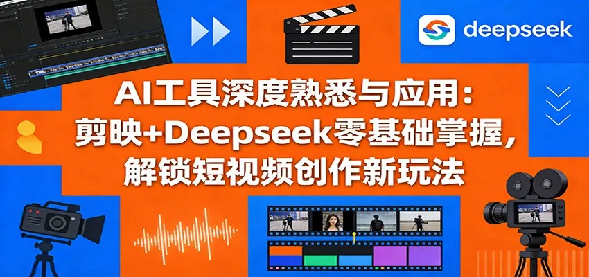AI工具深度熟悉与应用：剪映+Deepseek零基础掌握，解锁短视频创作新玩法-豌豆轻创