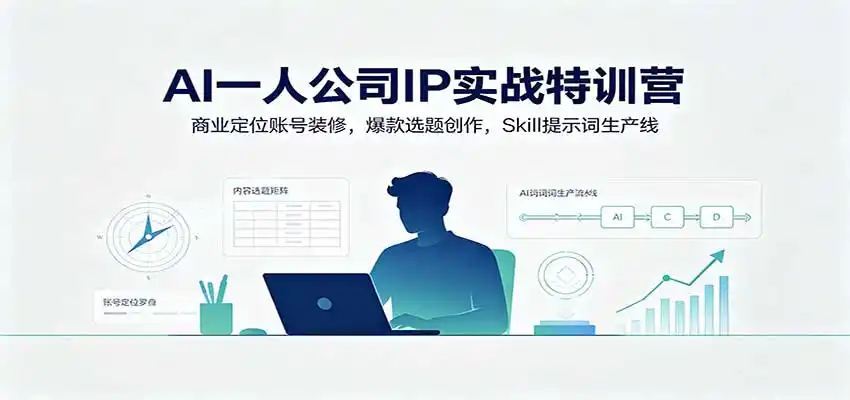 AI一人公司IP实战特训营：商业定位账号装修，爆款选题创作，Skill提示词生产线-豌豆轻创