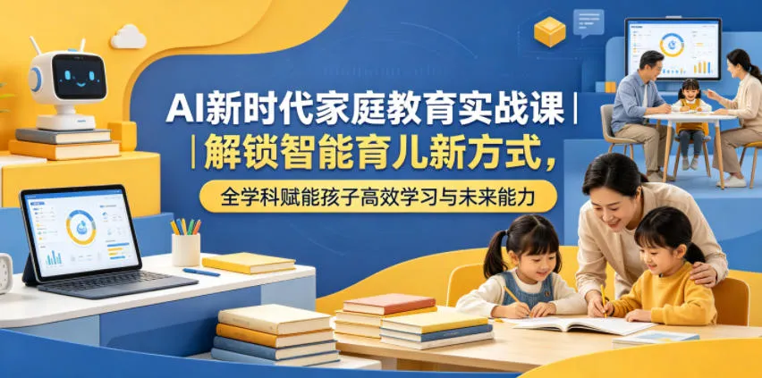 AI新时代家庭教育实战课｜解锁智能育儿新方式，全学科赋能孩子高效学习与未来能力-豌豆轻创