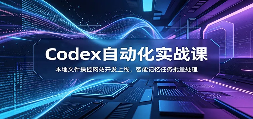 Codex自动化实战课:本地文件操控网站开发上线,智能记忆任务批量处理-豌豆轻创
