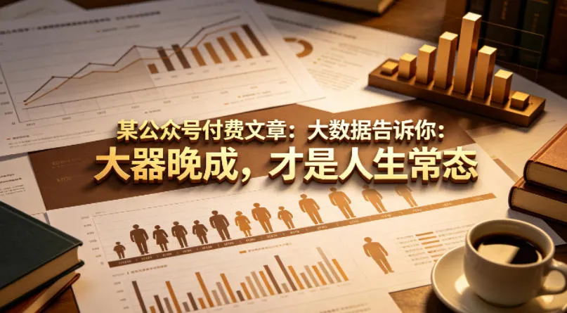 某公众号付费文章：大数据告诉你：大器晚成，才是人生常态-豌豆轻创