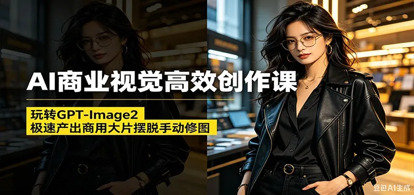 AI商业视觉高效创作课：玩转GPT-Image2，极速产出商用大片摆脱手动修图(更新)-豌豆轻创