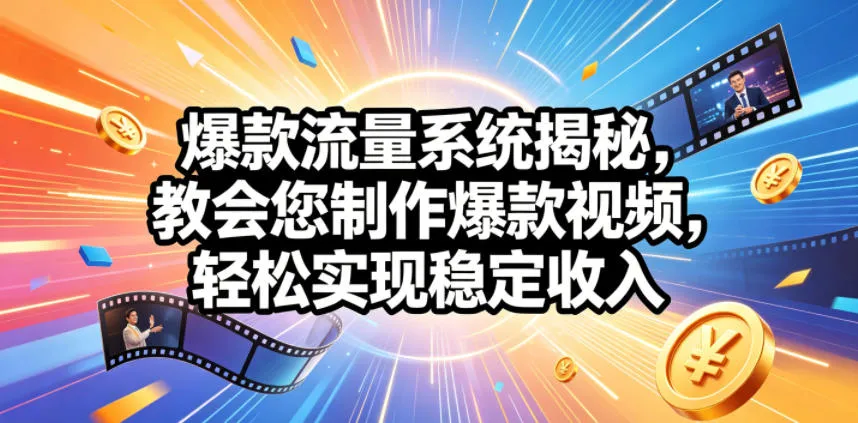 爆款流量系统揭秘，教会您制作爆款视频，轻松实现稳定收入【原创双语字幕】-豌豆轻创