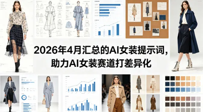 2026年4月汇总的AI女装提示词，助力AI女装赛道打差异化-豌豆轻创