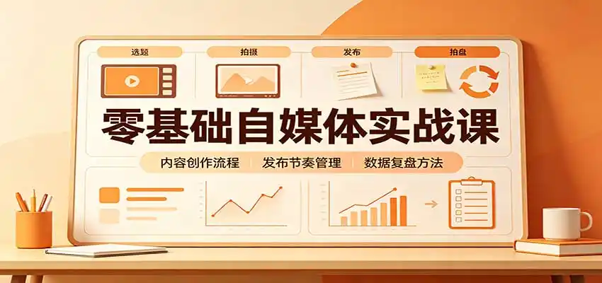 零基础自媒体实战课：赛道人设冷启动，内容创作复盘，公私域商业闭环-豌豆轻创