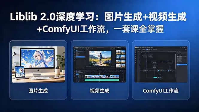 Liblib 2.0深度学习：图片生成+视频生成+ComfyUI工作流，一套课全掌握-豌豆轻创