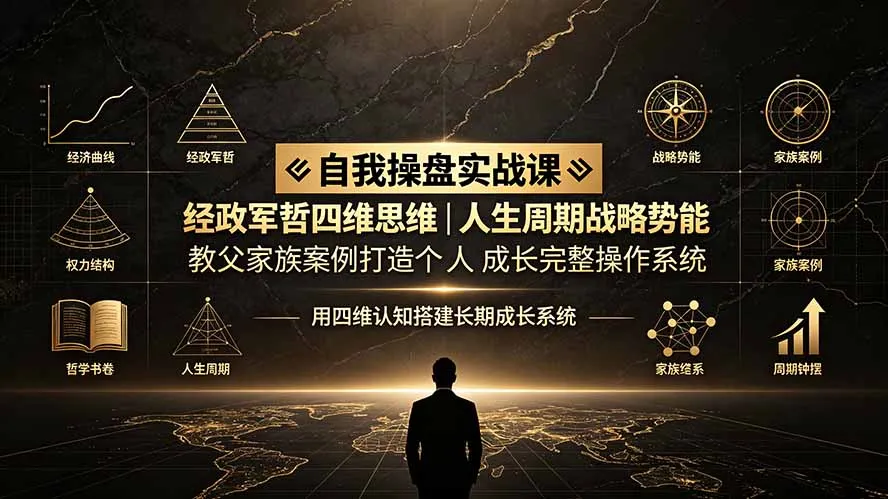 自我操盘实战课：经政军哲四维思维｜人生周期战略势能｜教父家族案例打造个人成长完整操作系统-豌豆轻创