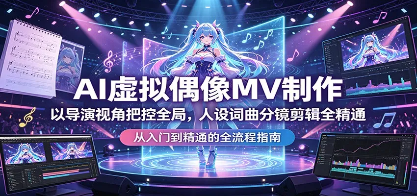 AI虚拟偶像MV制作：以导演视角把控全局，人设词曲分镜剪辑全精通-豌豆轻创