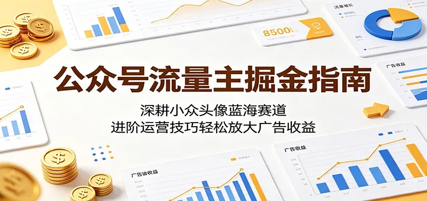 公众号流量主掘金指南：深耕小众头像蓝海赛道，进阶运营技巧轻松放大广告收益-豌豆轻创