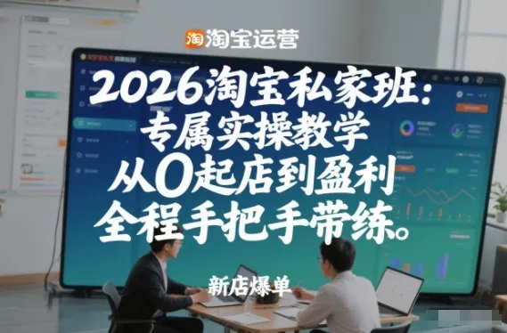 2026淘宝私家班：专属实操教学，从0起店到盈利，全程手把手带练(更新26年2月)-轻创