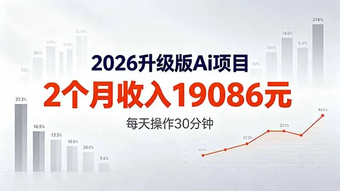 2026升级版Ai任务，2个月收入19086元，熟练后每天操作30分钟！-豌豆轻创