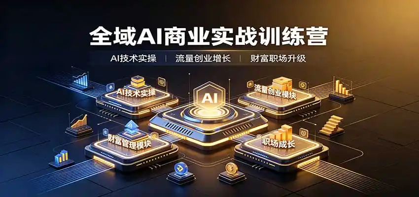 全域AI商业实战训练营：涵盖AI技术实操、流量创业、财富管理与职场成长全体系内容-豌豆轻创