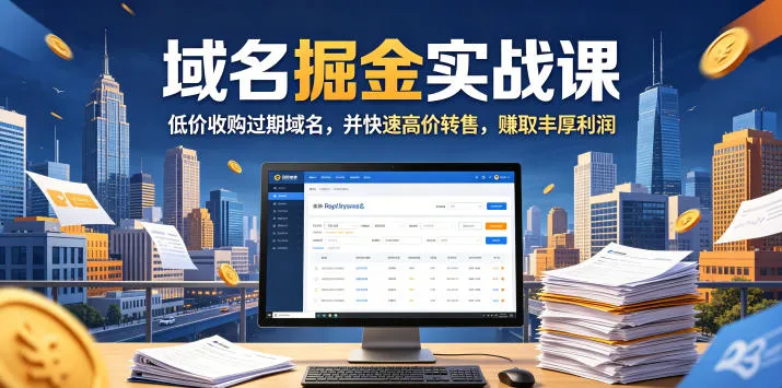 域名交易掘金实战课，低价收购过期域名，并快速高价转售，賺取丰厚利润【原创双语字幕】-豌豆轻创