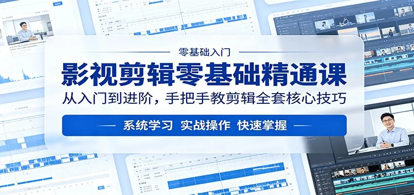 影视剪辑零基础精通课：从入门到进阶，手把手教剪辑全套核心技巧-豌豆轻创