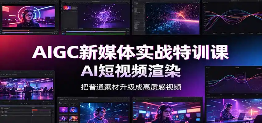 AIGC新媒体实战特训课：工具入门实操，AI短视频渲染，数字人商业视频制作-豌豆轻创