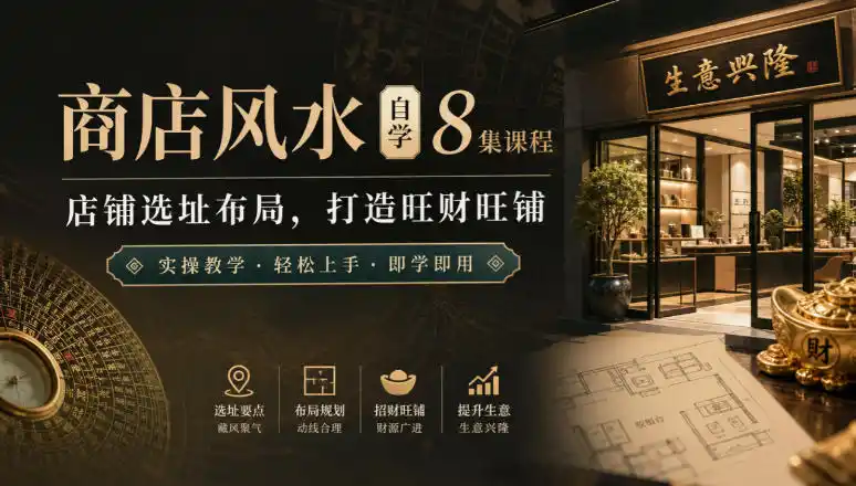 商店风水自学8集课程｜店铺选址布局，打造旺财旺铺实操教学-豌豆轻创