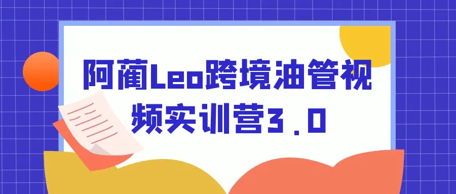 阿蔺Leo跨境油管视频实训营3.0-轻创